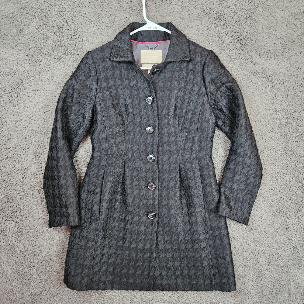 Banana Republic Womens XS Petite Black Textured Italian‎ Fabric Coat
